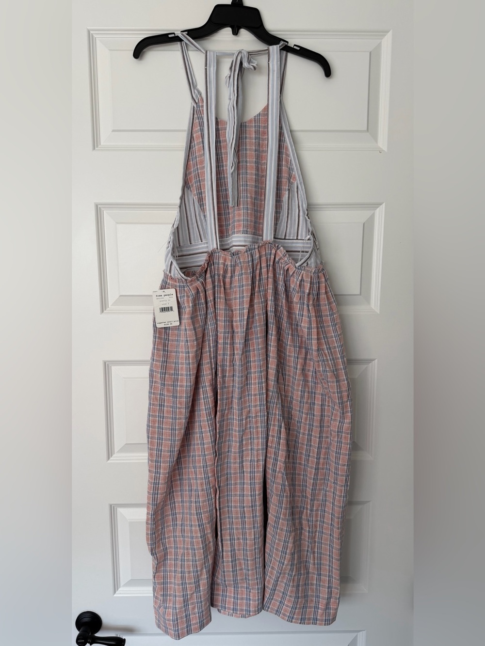 FREE PEOPLE Color Theory Pretty in Pink Plaid Midi Dress NWT sz S - Picture 6 of 7